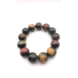 Big and Beautiful Colorful Tiger Eye Bracelet - 18mm